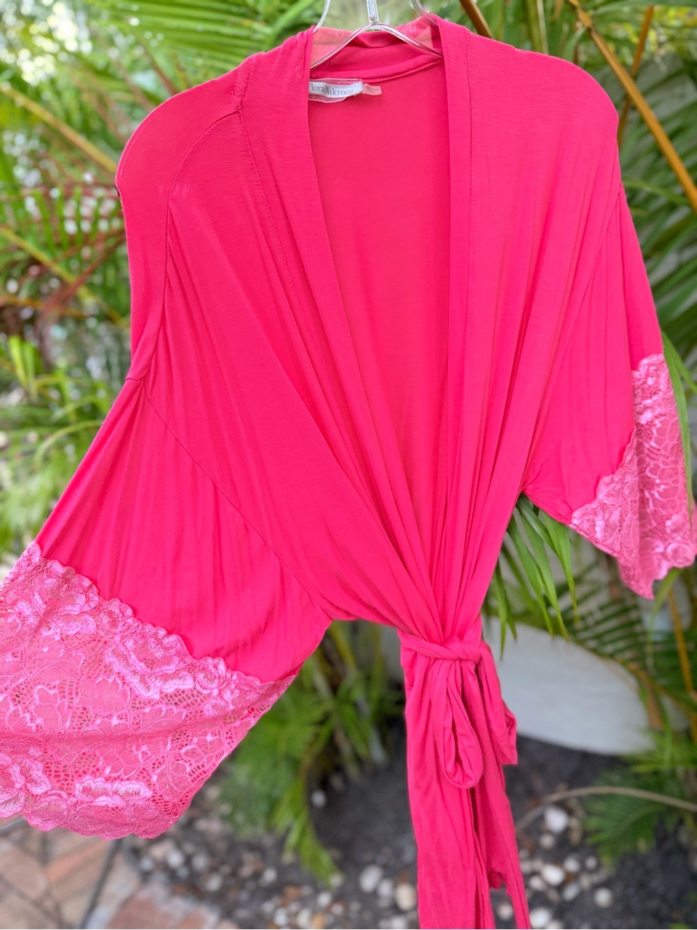 FLORA NIKROOZ - Lace Trim Mini Robe